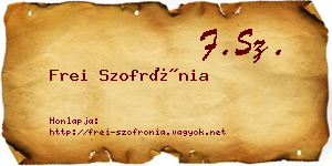 Frei Szofrónia névjegykártya